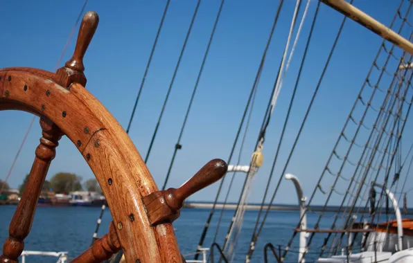 Dream, travel, mood, the ocean, ship, Marina, sailboat, the wheel