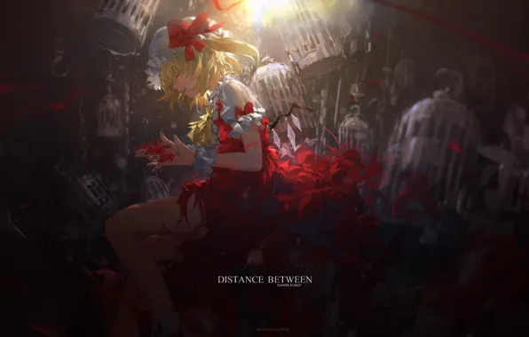Flower, girl, art, cells, Touhou, Flandre Scarlet, Miv4t