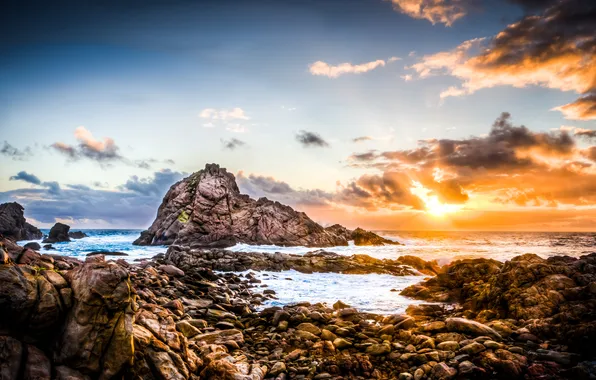 Stones, the ocean, rocks, shore, Western Australia, Eagle Bay