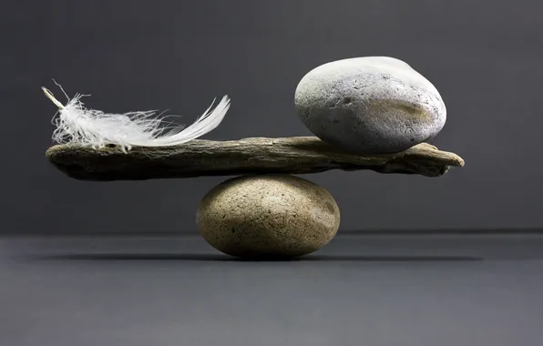 Stones, feathers, balance