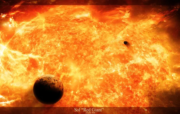 Star, plasma, planet, coronary emissions, red giant