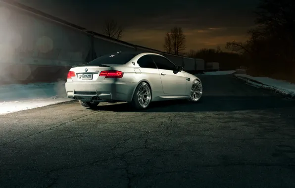 BMW, BMW, white, E92, rearside