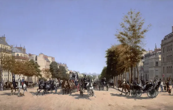 Picture picture, the urban landscape, View of Champs Elysees from l'etoile Area in Paris, Edmond Georges …