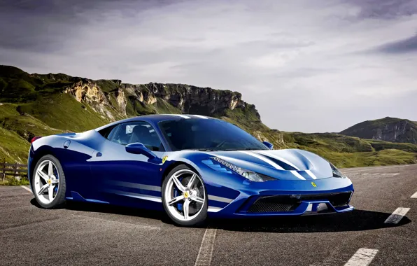 Lights, tuning, supercar, Italia, front bumper, Ferrari 458 Special, broad blue-white band, aerodynamic