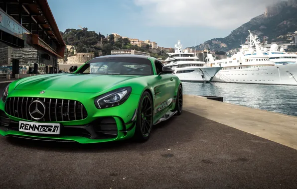 Mercedes-Benz, front view, AMG, harbour, 2018, RennTech, GT R