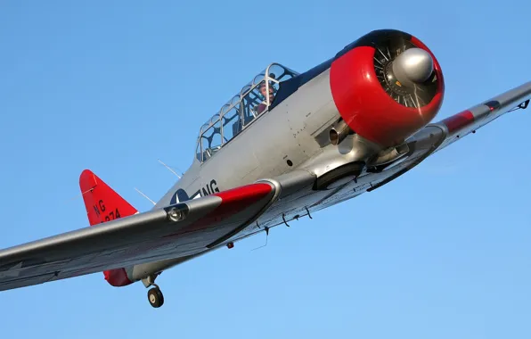 The plane, BBC, North American, T-6 Texan, military historical club, during the second world war, …
