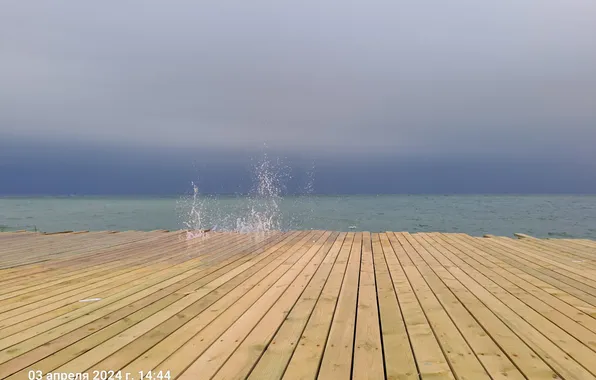Clouds, storm, wave, Sea, pierce, Anapa