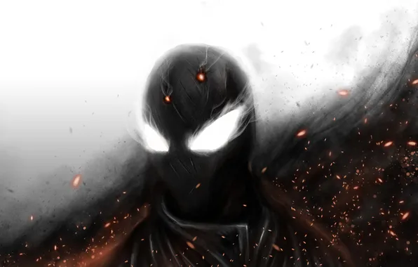 Picture fire, dark, shadow, mask, art, paragon