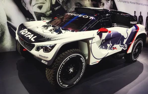 Auto, Machine, Peugeot, Red Bull, Rally, Dakar, The front, DKR