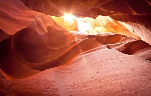The sun, light, rock, stone, canyon, cave