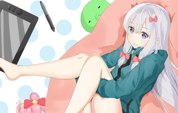 Girl, toys, art, tablet, EroManga-Sensei
