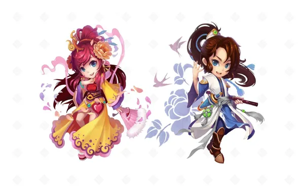 Picture girl, the game, anime, art, guy, characters, children's