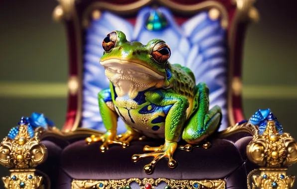 Frog, the throne, Queen