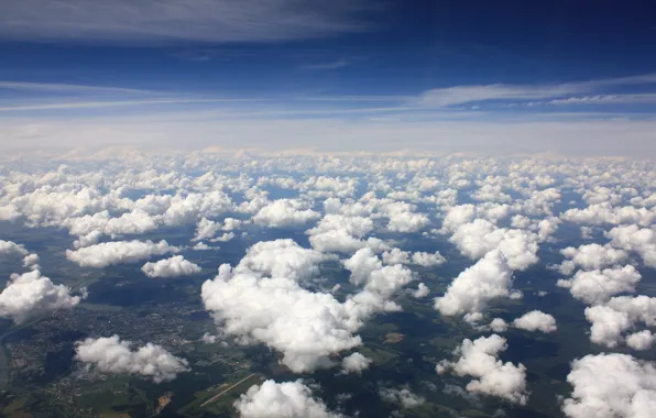 The sky, clouds, blue, height