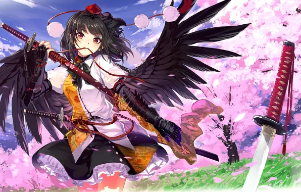 Girl, angel, Touhou