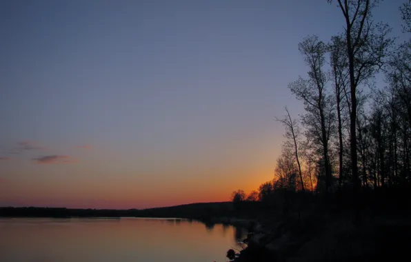 Sunset, travel, river, calm, silence, Oka, near Pavlovo-on-Oka, Nizhny Novgorod region