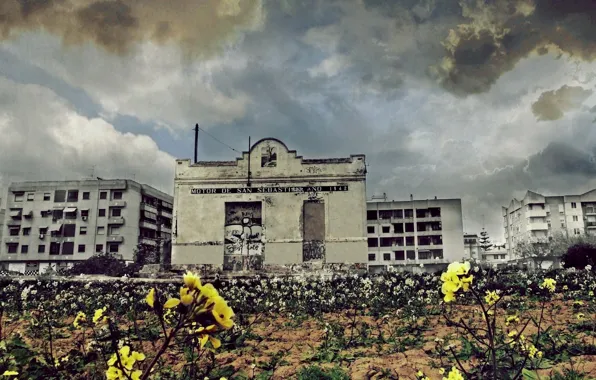 SPAIN, FLOWERS, CLOUDS, HOUSE, ALFAFAR, AMVC
