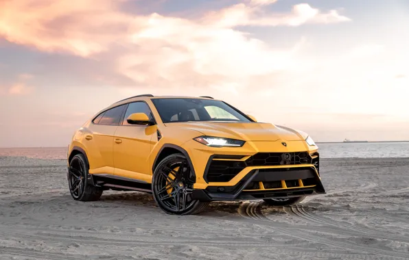 Beach, sunset, the evening, Lamborghini, Vorsteiner, crossover, Urus, 2019