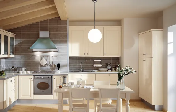 Picture flowers, design, table, furniture, interior, chair, kitchen, chandelier