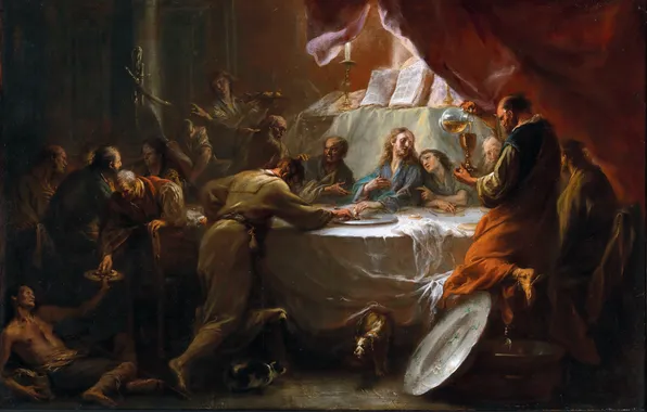Picture, The last supper, Jesus Christ, Austrian artist, Martin Johann Schmidt, The last meal of …