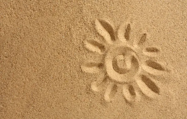 Picture sand, the sun, figure, positive