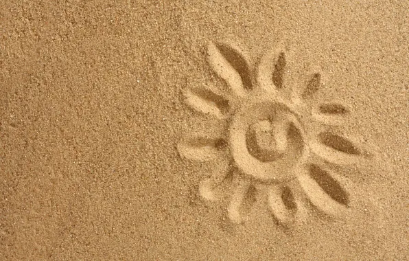 Sand, the sun, figure, positive