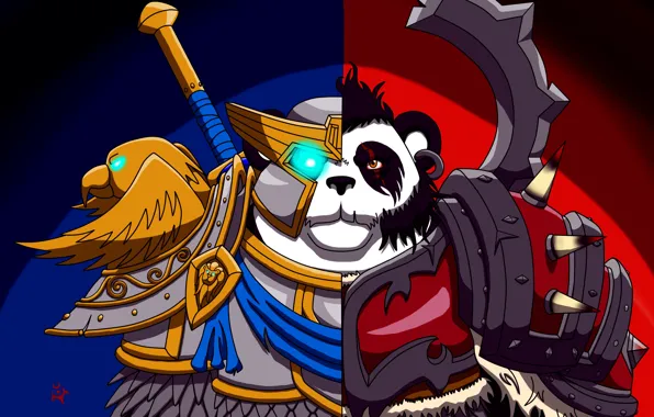 Picture wow, world of warcraft, alliance and Horde, Pandaren, The Horde and Alliance
