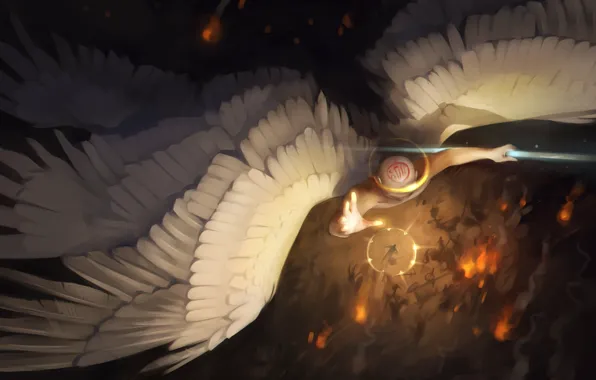 Wings, angel, art, Alexander Khitrov, GaudiBuendia