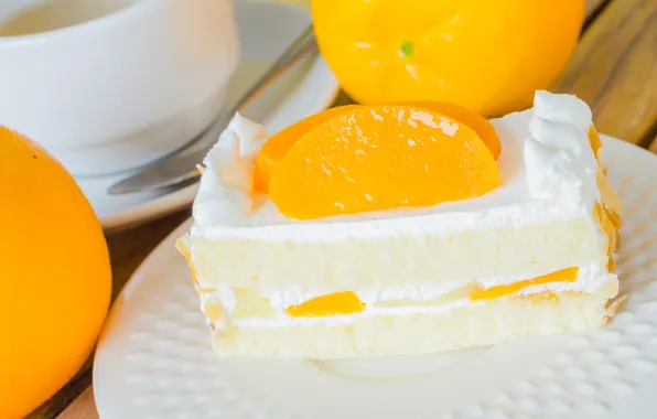 Picture food, oranges, cake, fruit, citrus, cream, dessert, slices