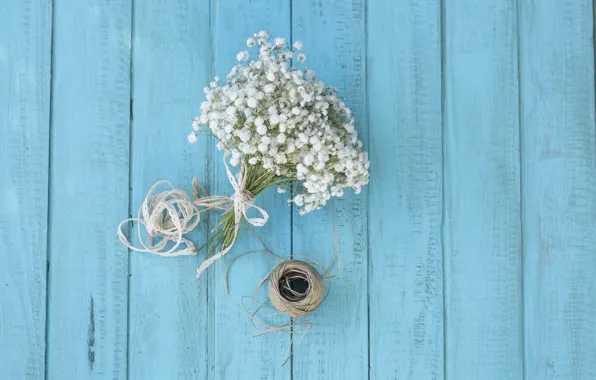 Flowers, bouquet, thread, wildflowers