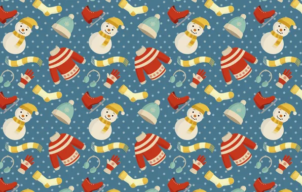Background, Christmas, New year, snowman, christmas, background, pattern, merry