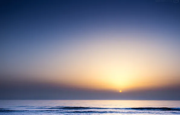 Sea, wave, the sky, sunset, horizon