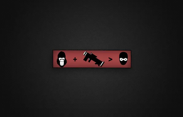 Picture weapons, mask, monkey