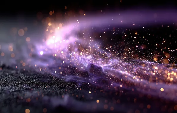 Space, dust, purple, galaxy, sparkles, depth of field