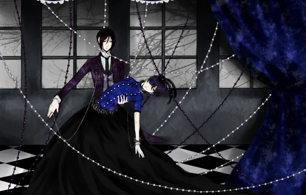 Anime, art, Ciel, Dark Butler, Kuroshitsuji, Sebastian