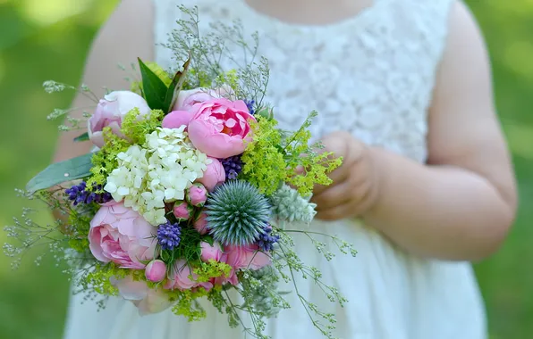 Summer, flowers, girl