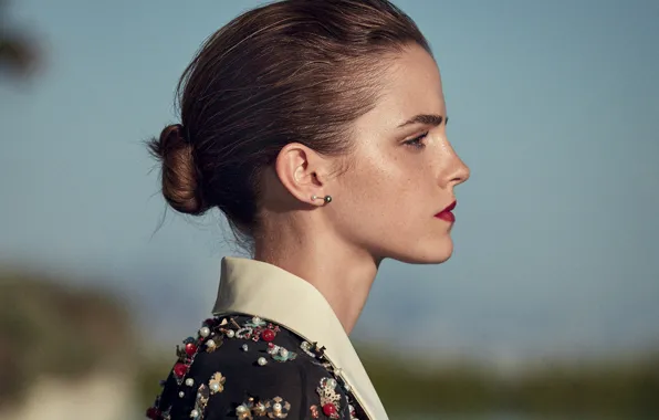 Picture portrait, actress, profile, Emma Watson, Emma Watson