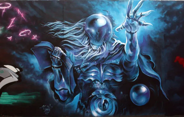 Wall, graffiti, mystic, fantasy, Graffiti