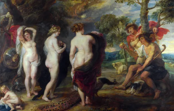 Picture, Peter Paul Rubens, mythology, The Judgment Of Paris, Pieter Paul Rubens