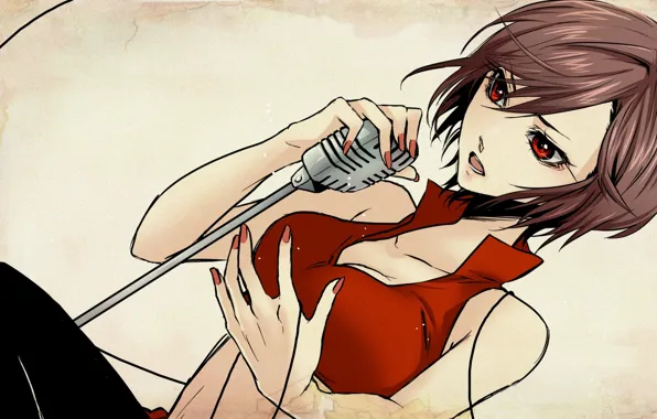 Girl, microphone, vocaloid, Vocaloid, meiko