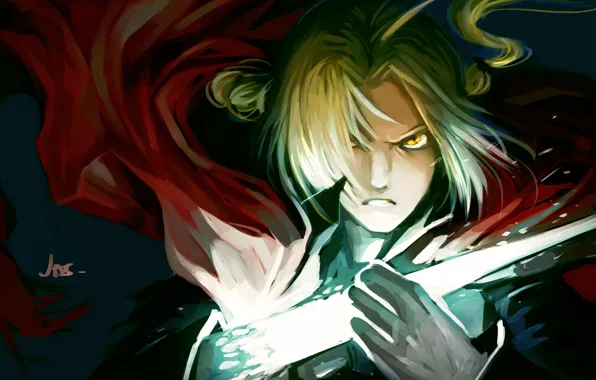 Picture look, magic, anger, guy, fullmetal alchemist, edward elric, art, Fullmetal alchemist
