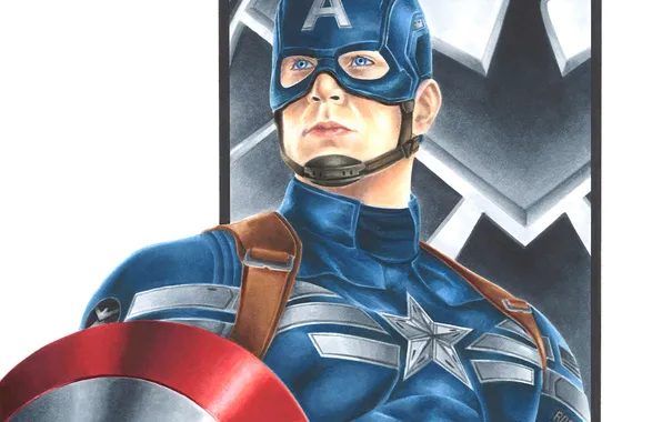 Picture art, Captain America, marvel comics, Steve Rogers