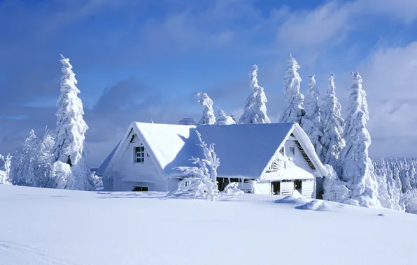 Picture the sky, snow, ate, House