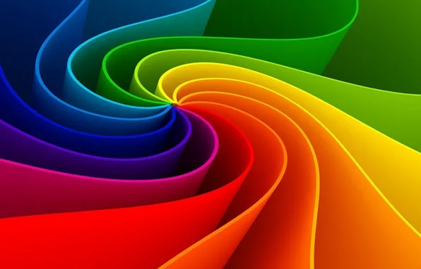 Picture line, paint, rainbow, bending, colorful
