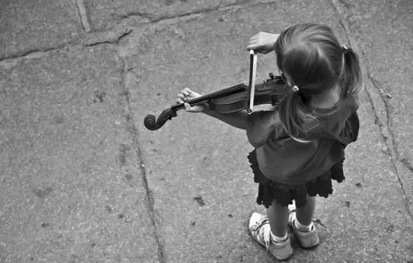Picture music, girl, Violin