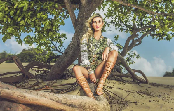 Trees, feet, sandals, Andreia Schultz