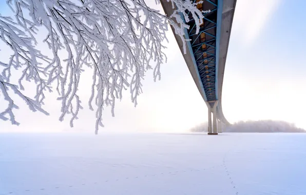 Picture winter, bridge, Finland, South Karelia, Lappeenranta