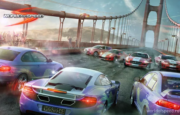 Picture machine, mountains, bridge, World Of Speed