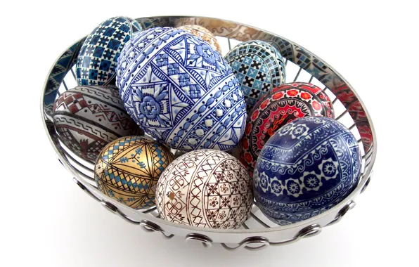 Eggs, Easter, basket, Pysanka