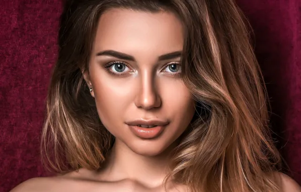 Picture look, close-up, face, background, model, portrait, makeup, hairstyle